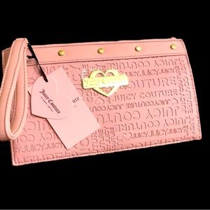NWT Large Juicy Couture Pink Glam Wristlet retail $45